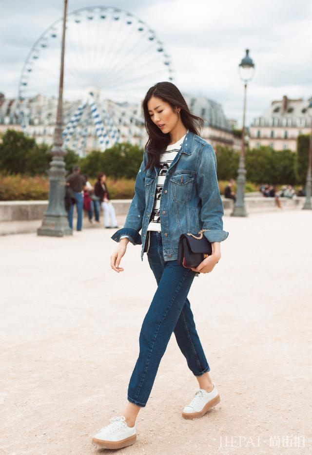 她们相差17厘米,周迅街拍穿裤完全不输超模刘雯!