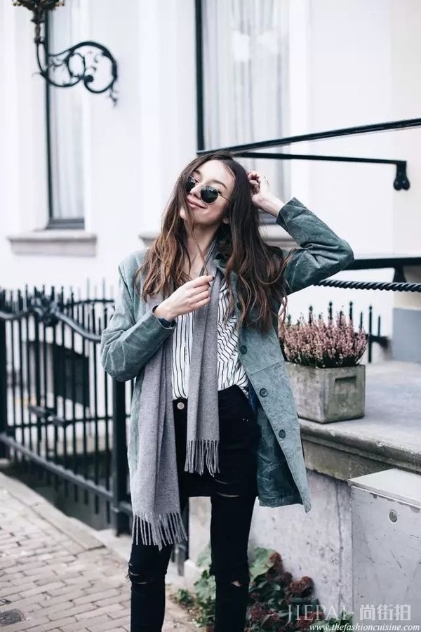 史上最全秋冬保暖cp——围巾+大衣搭配法