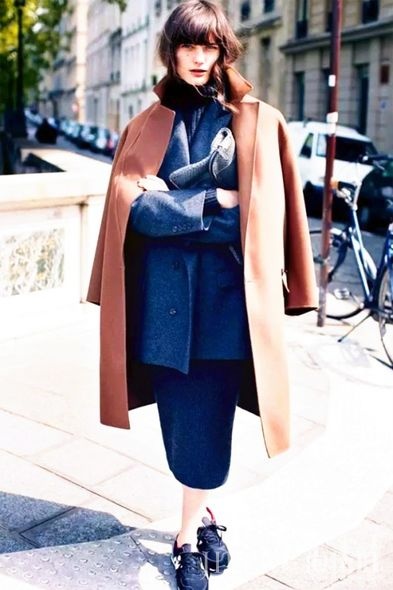 欧美街拍 冬天一件大褛不暖？那就穿两件吧！