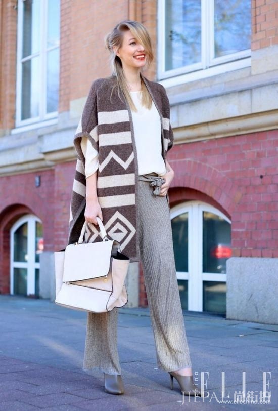 欧美街拍 针织裤搭出时尚STYLE