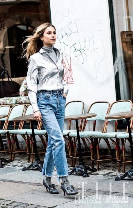 欧美街拍 看时髦姑娘将衬衫作为外套穿出时尚感