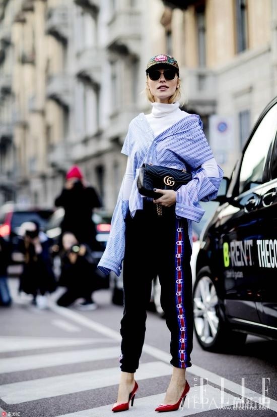 欧美街拍 看时髦姑娘将衬衫作为外套穿出时尚感