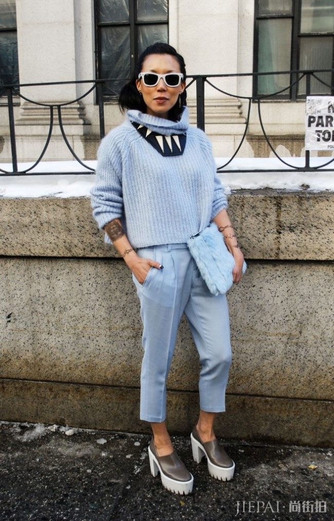 知性婴儿粉蓝，今年春天街头穿搭不能缺席的柔性色调