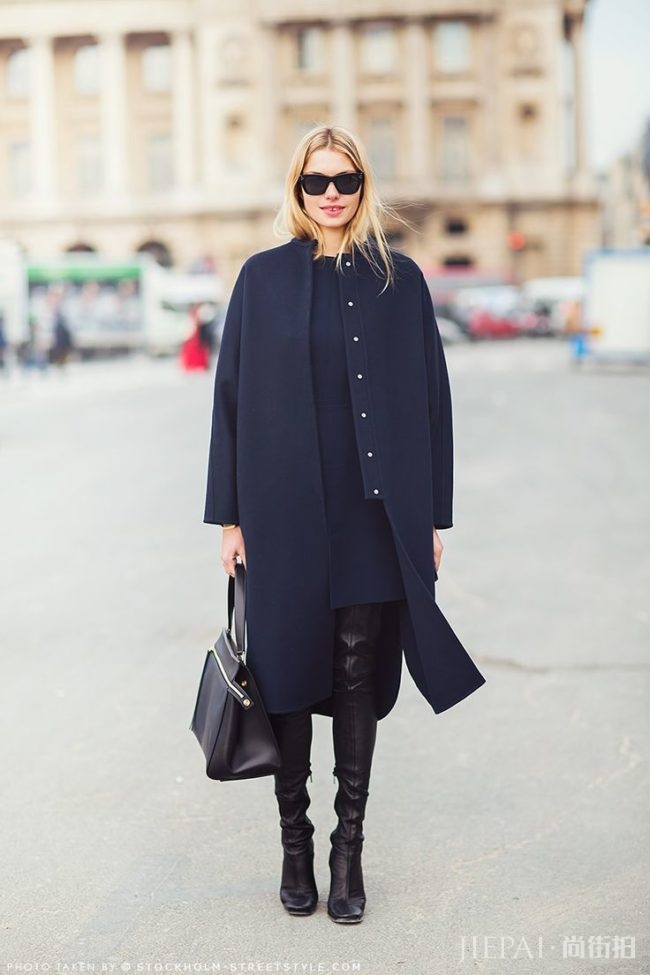 欧美街拍 小黑洋装穿搭让你的搭配更显层次