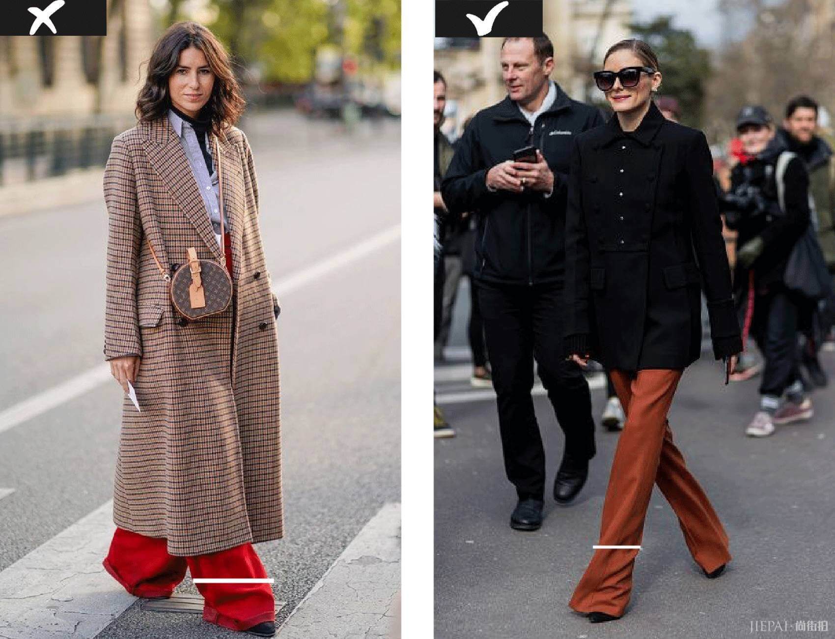 时尚街拍 长外套+阔腿裤这么好看,穿不对也白费!