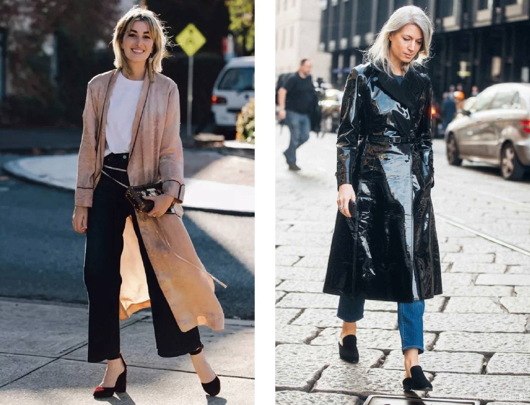 时尚街拍 长外套+阔腿裤这么好看,穿不对也白费!