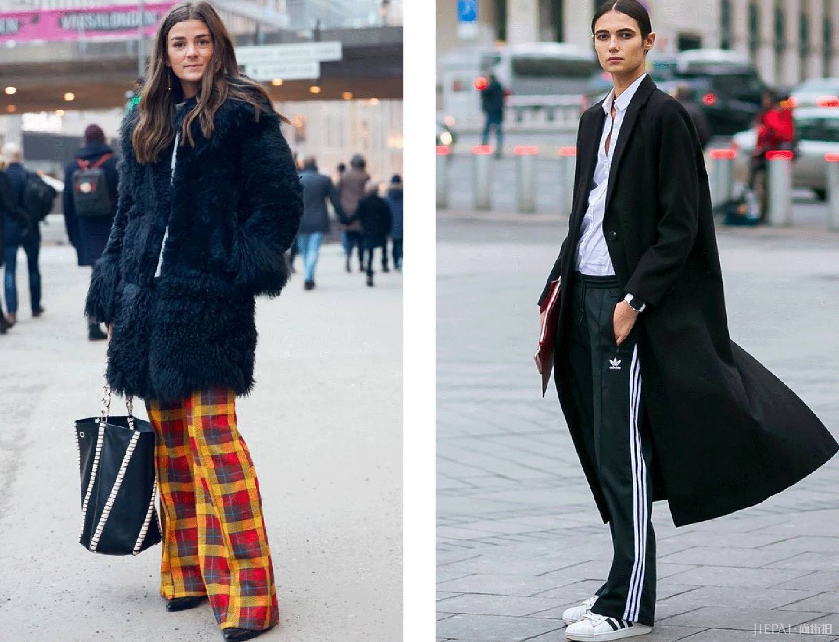 时尚街拍 长外套+阔腿裤这么好看,穿不对也白费!