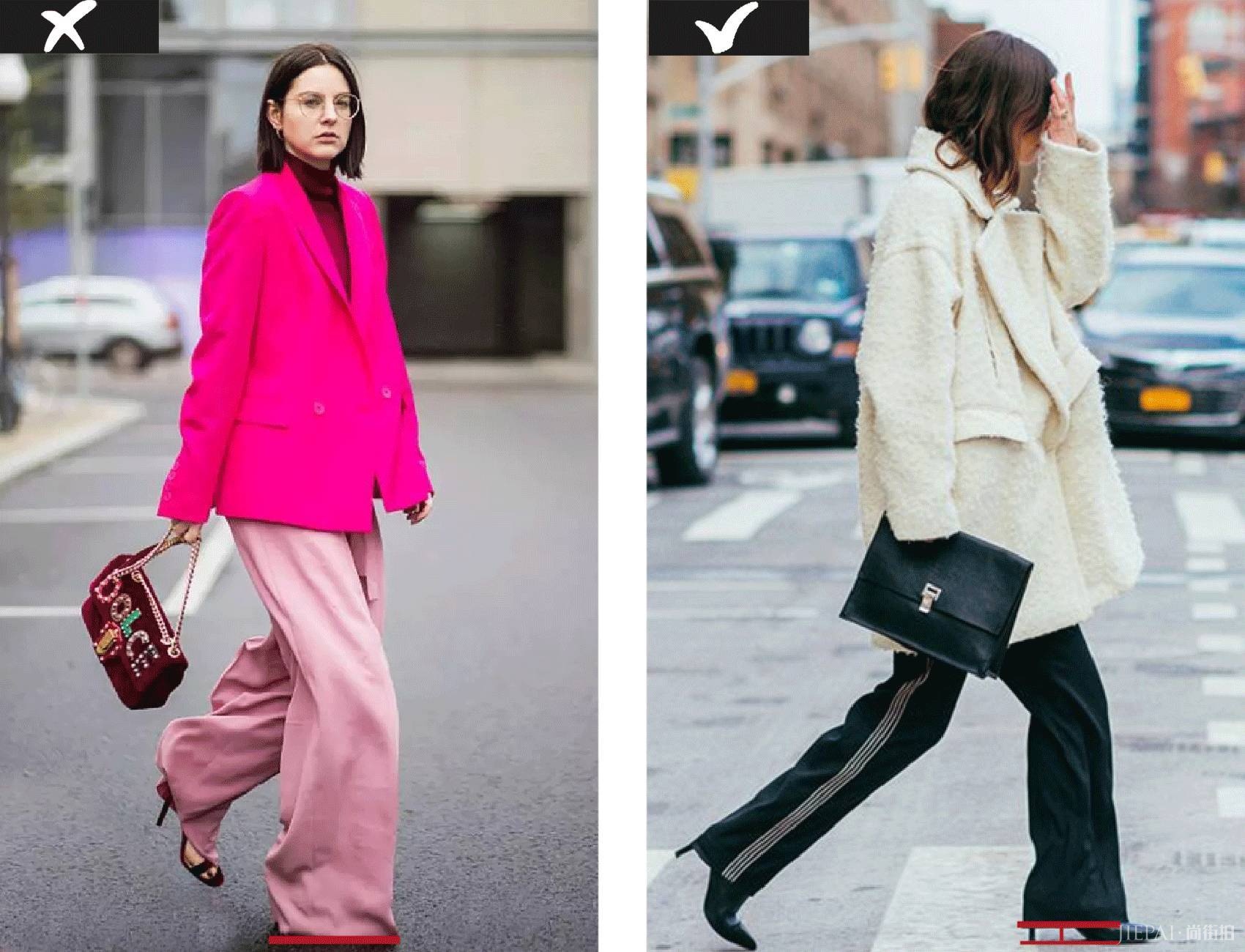 时尚街拍 长外套+阔腿裤这么好看,穿不对也白费!
