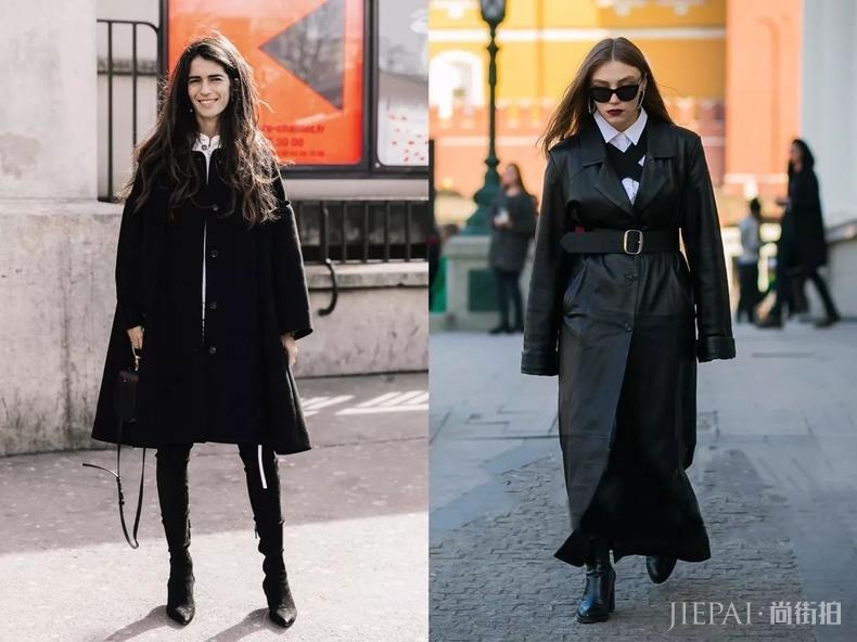 欧美街拍 冬天这样穿黑色才够酷！