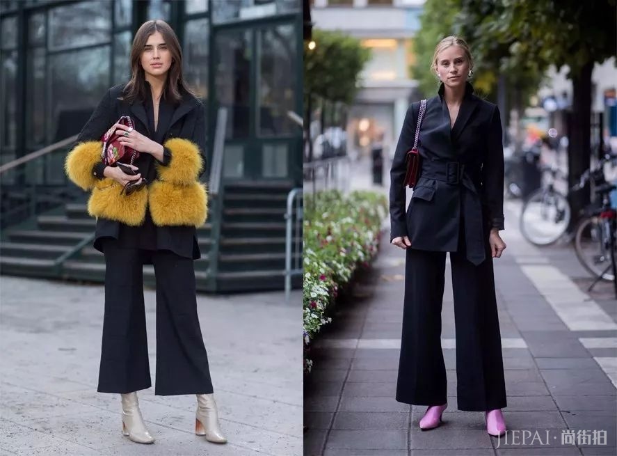 冬季穿阔腿裤要搭出72变，看欧美街拍潮人在鞋子上如何做文章！