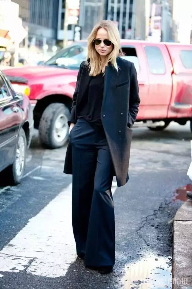 大衣配阔腿裤？街拍超好看好吗！