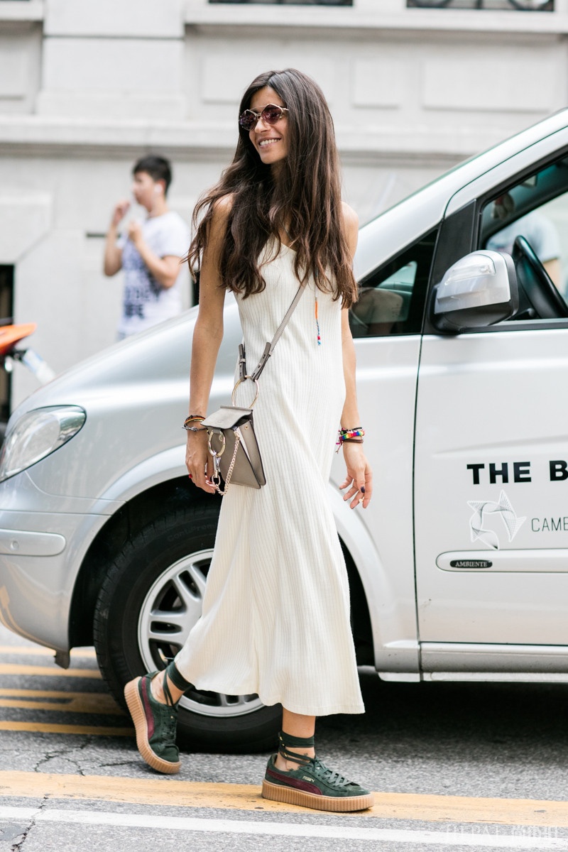 连衣裙+平底鞋搭配：看欧美日韩潮人穿出STYLE