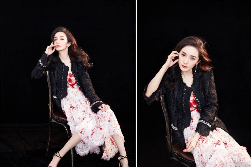 杨幂终于不再硬凹，两件针织衫穿出清新温婉风，机场照美出新高度