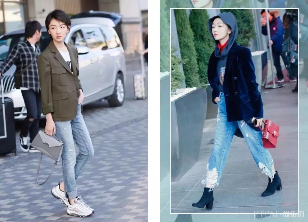 薄西服+牛仔裤=2018年早秋最时髦的极简套路!