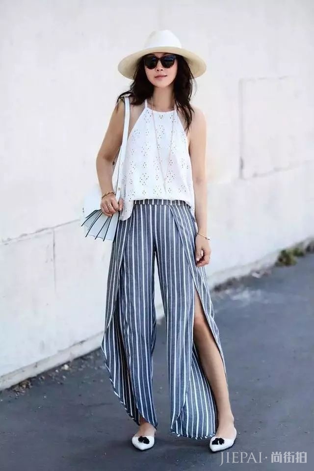 背心+阔腿裤，看欧美潮人夏天清凉时髦套路！