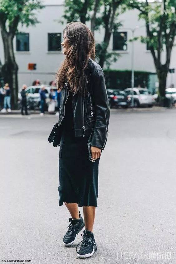 欧美街拍 潮人用皮衣支撑起整个秋天气场