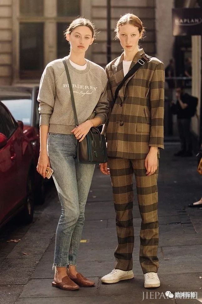 欧美街拍 看麻豆下班后的休闲穿搭