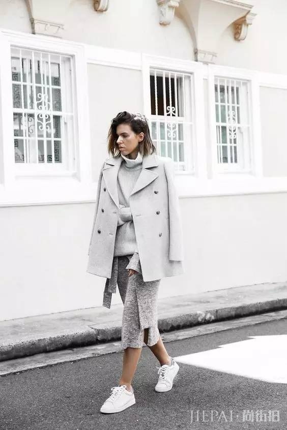 欧美街拍 秋天穿灰色才是真高级！
