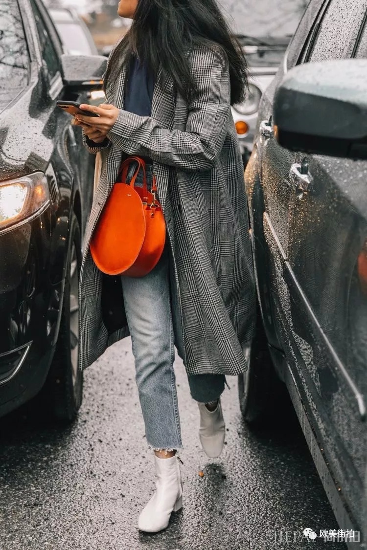 欧美街拍 今年秋冬穿日落橘原来这么美！！