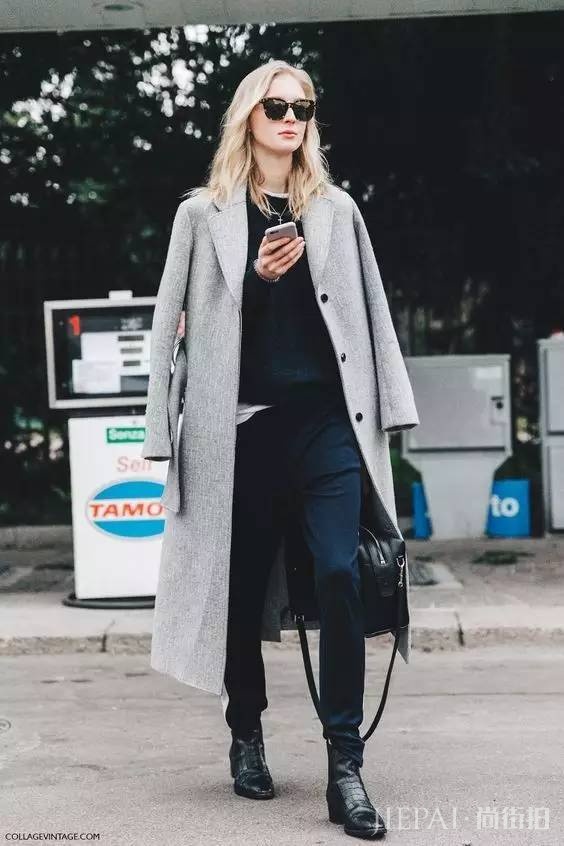 欧美街拍 秋天穿灰色才是真高级!