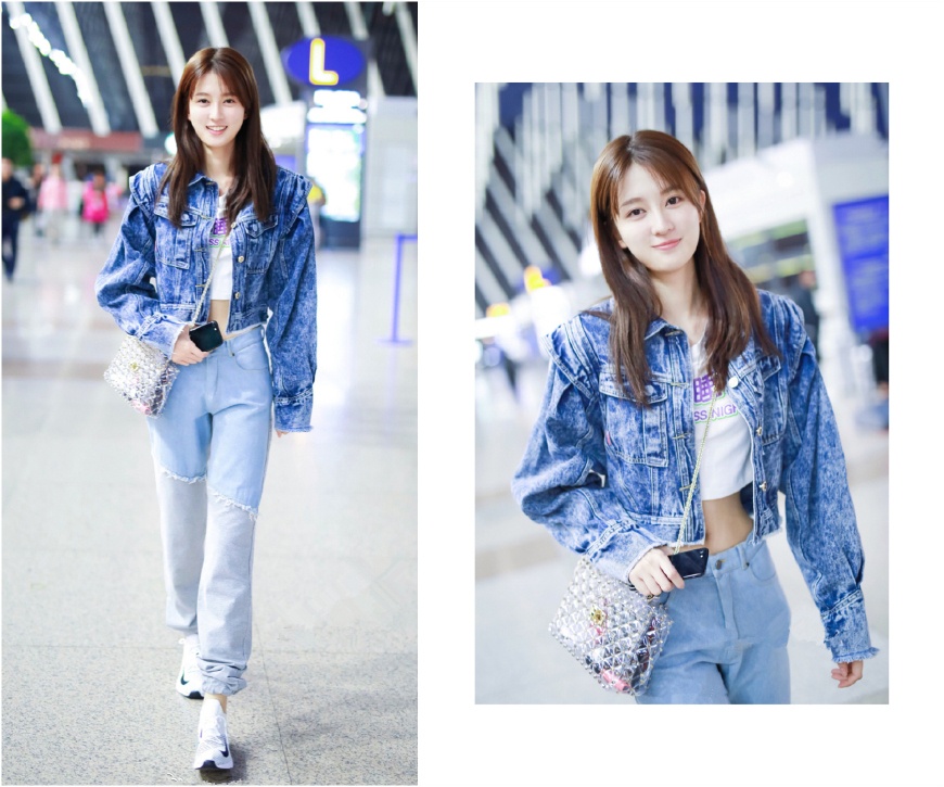 乔欣启程米兰观秀,一身运动套装竟被蛮腰抢了风头