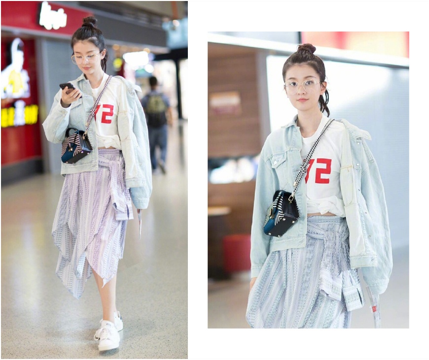 乔欣启程米兰观秀,一身运动套装竟被蛮腰抢了风头