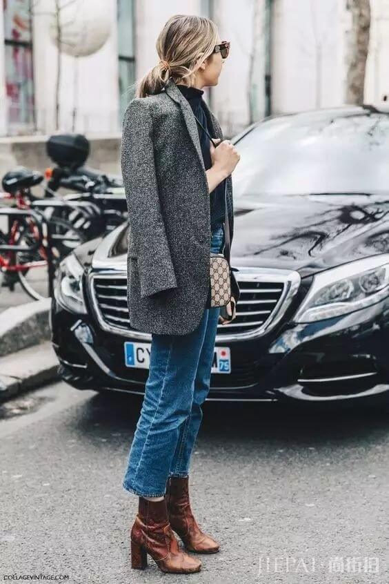 欧美街拍 秋天穿灰色才是真高级！