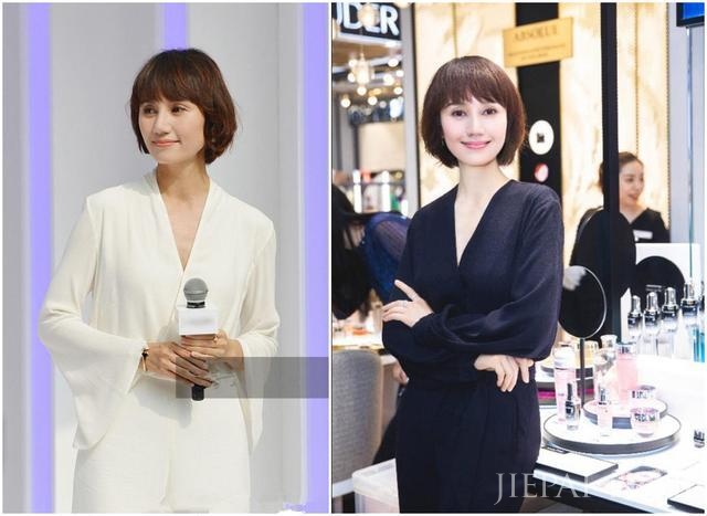 袁泉是多喜欢纯色套装？白的穿完换黑的，实打实衣架子啊