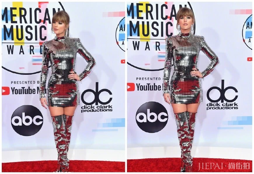 霉霉出席活动，穿亮片裙还配了同款靴子，瘦了之后变身真人芭比！