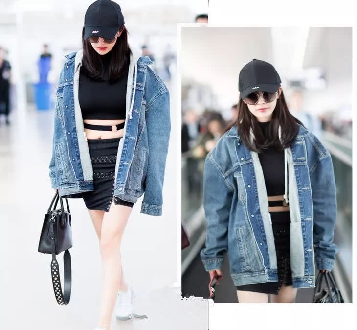 杨幂和迪丽热巴都穿经典单宁外套，你更喜欢谁的搭配？