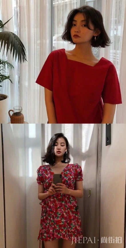 中性西装配偏分短发是绝配,复古风不好演绎,能撑起来的都是有颜值的小姐姐