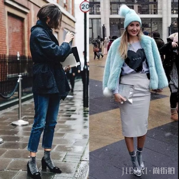 秋天女生穿什么袜子好看 看看今天尚街拍的推荐吧