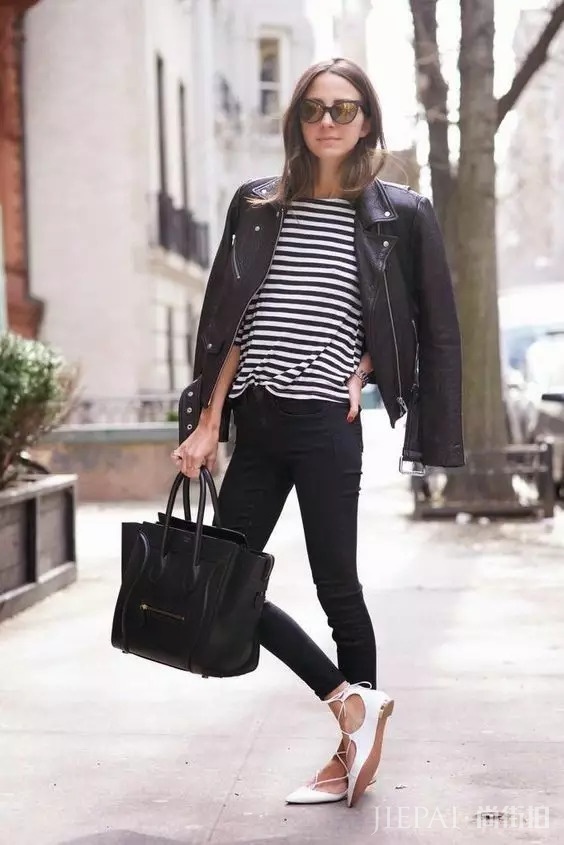 秋冬季节越来越凉 不会穿条纹衫你就少了很多穿搭乐趣