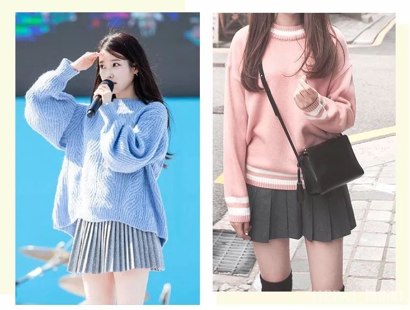 毛衣+半裙，美翻天了！