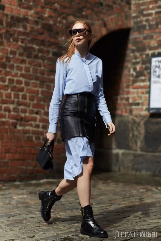 欧美街拍 潮人们秋天最时髦的穿衣打扮方法，那就是裙子叠裙子！