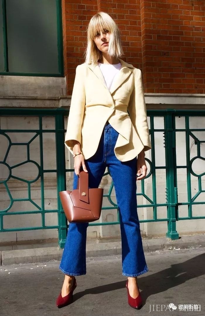 欧美街拍 秋冬穿黄色服装可以这样美！