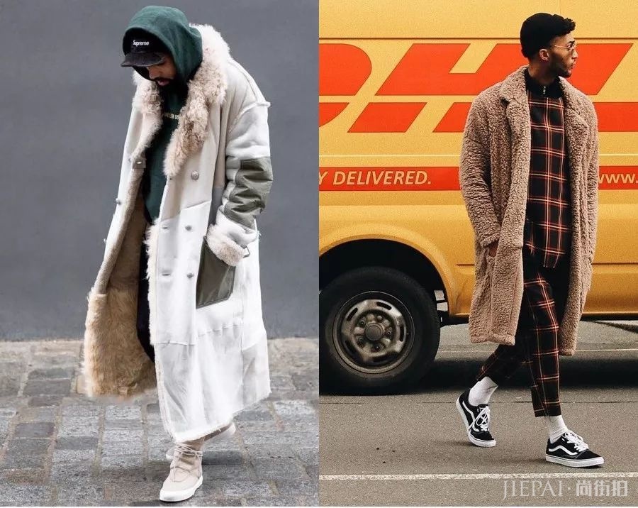 欧美潮男街拍 外套要够大才能够有型