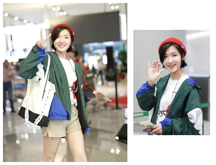 小红帽抢镜却配件绿上衣，36岁万茜满满少女感