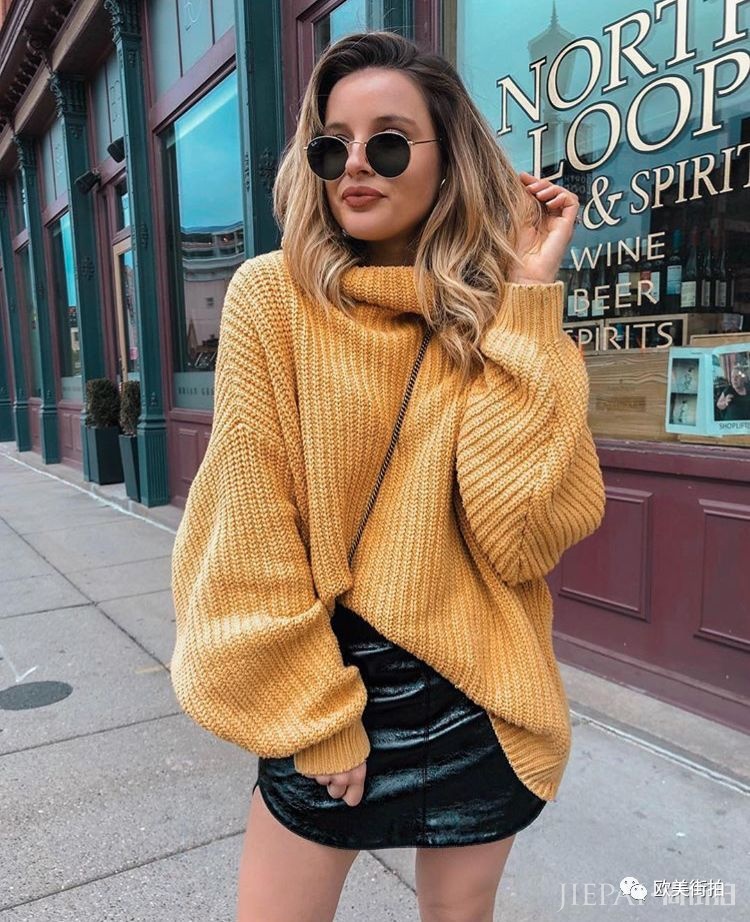 欧美街拍 秋冬穿黄色服装可以这样美！