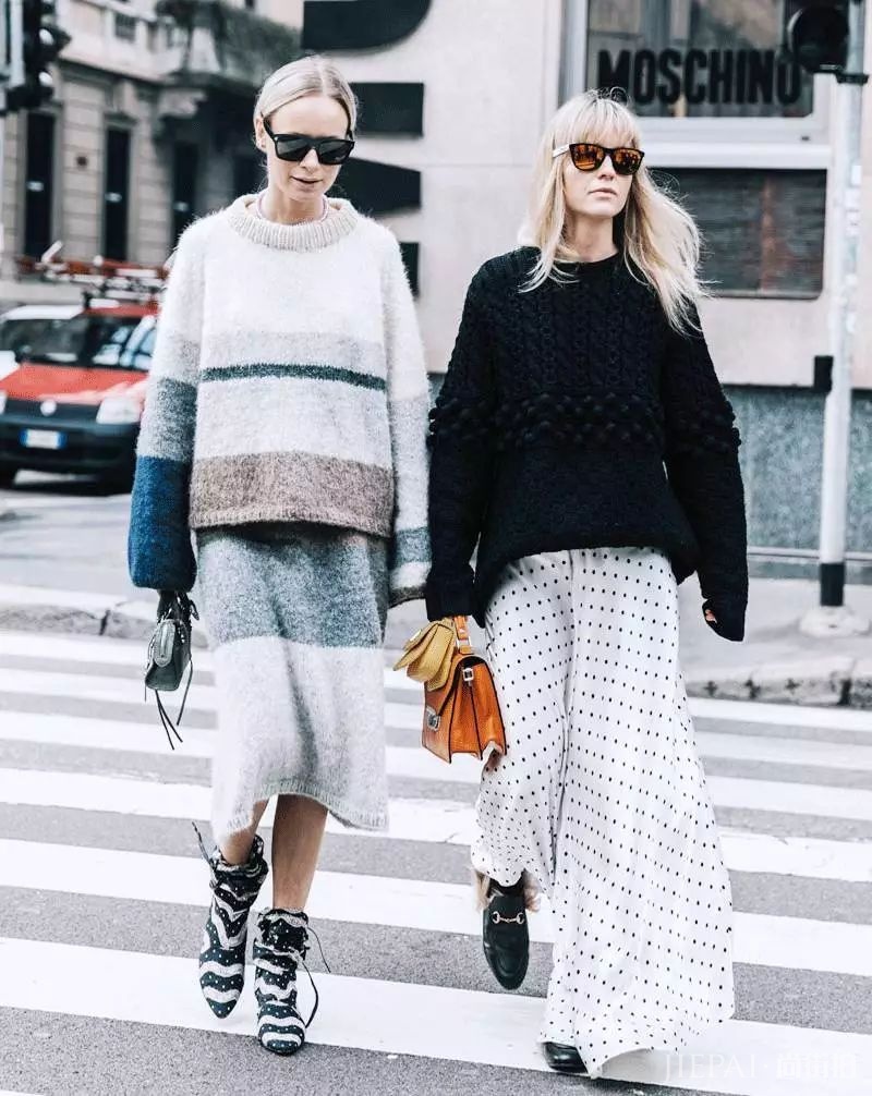 毛衣+半裙，毛衣+阔腿裤…保暖又时髦，从秋穿到冬的搭配！