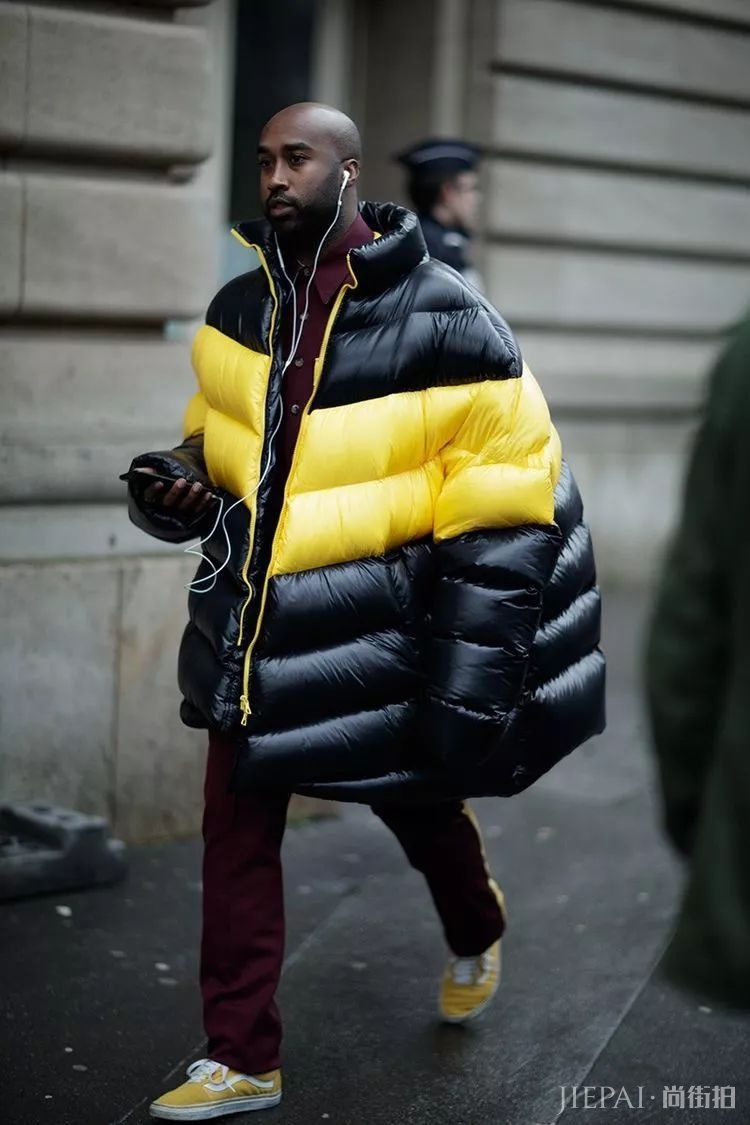 欧美潮男街拍 外套要够大才能够有型