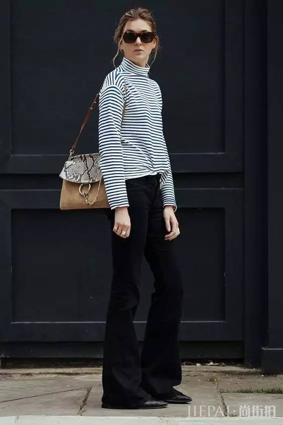 秋冬季节越来越凉 不会穿条纹衫你就少了很多穿搭乐趣