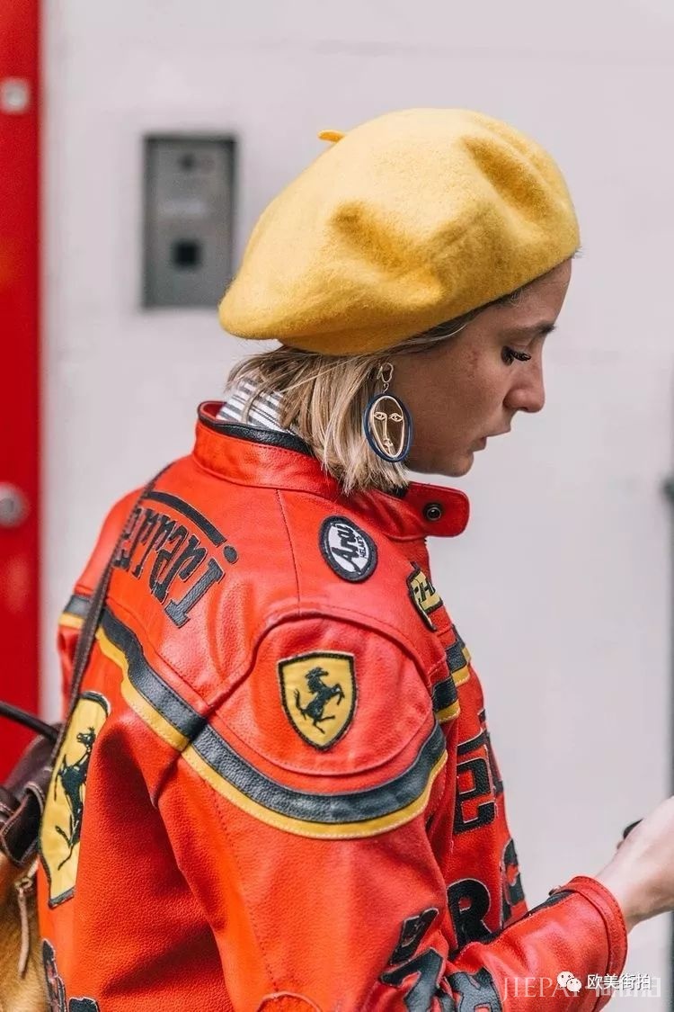 欧美街拍 秋冬穿黄色服装可以这样美！