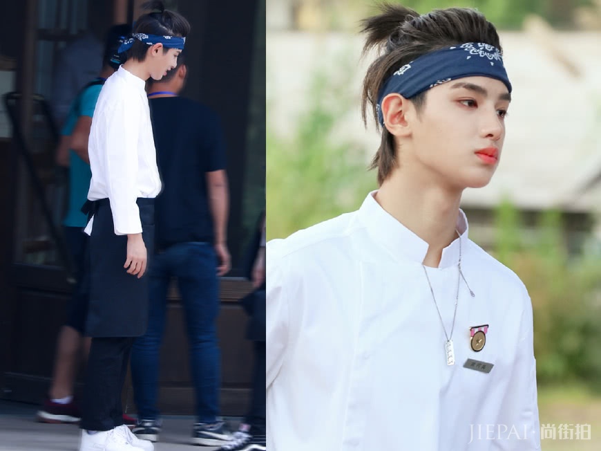 ninepercent成员上班，穿厨师服配方巾，潮得飞起！