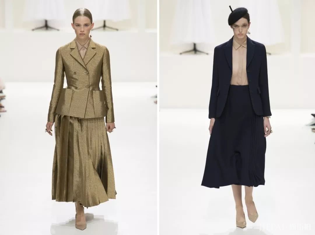 今年秋冬流行西装配裙子，回头率UP UP！