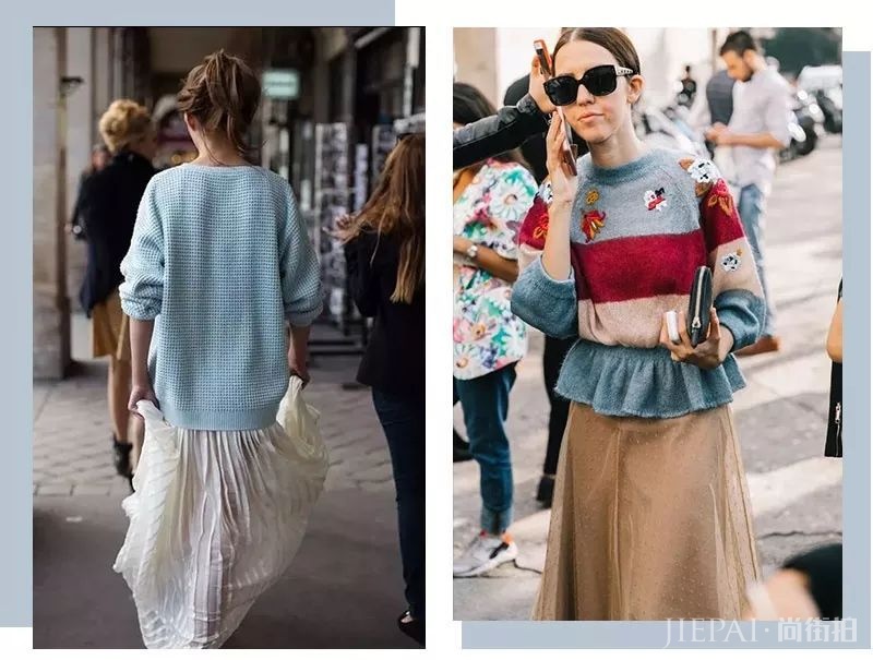 毛衣+半裙，美翻天了！