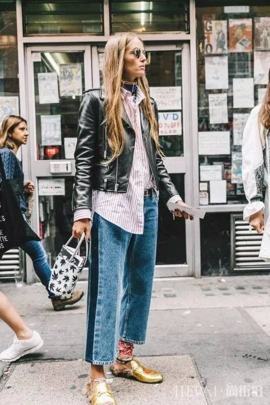 看欧美街拍潮人衬衫搭配高领，打造秋季时尚组合！