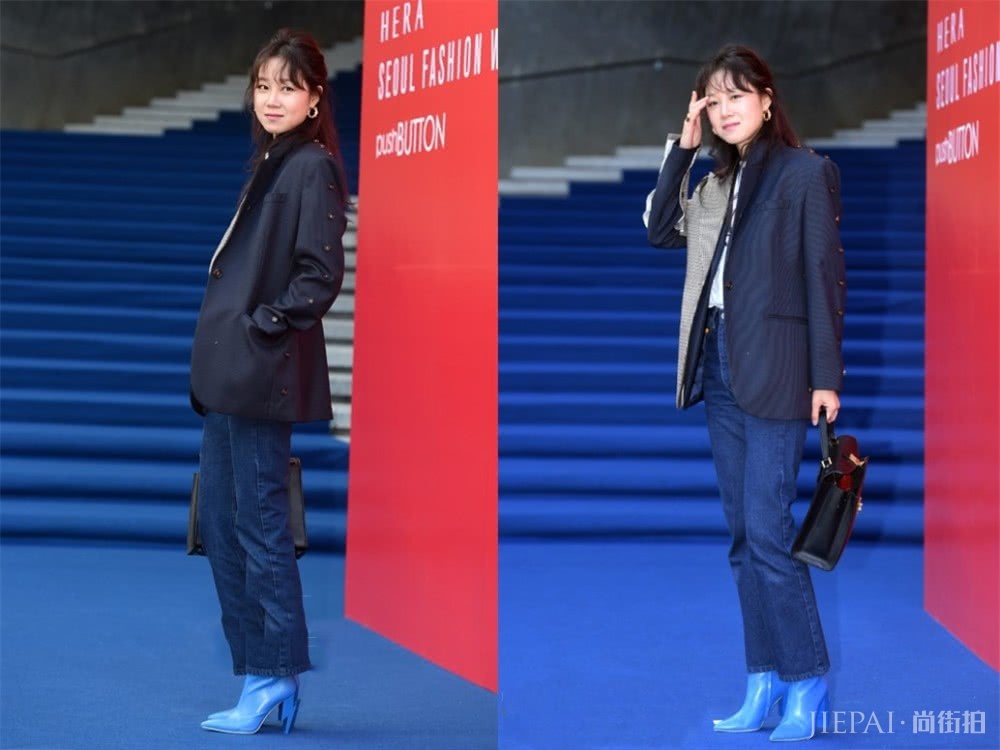 看了这么多西装,就服孔孝真,“阴阳服”帅气亮相首尔时装周