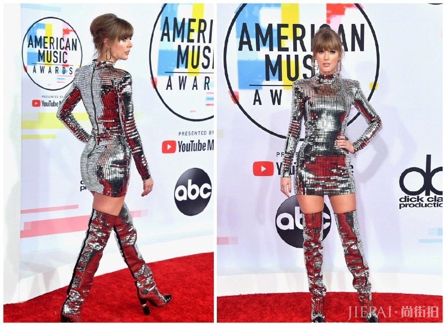 霉霉出席活动，穿亮片裙还配了同款靴子，瘦了之后变身真人芭比！