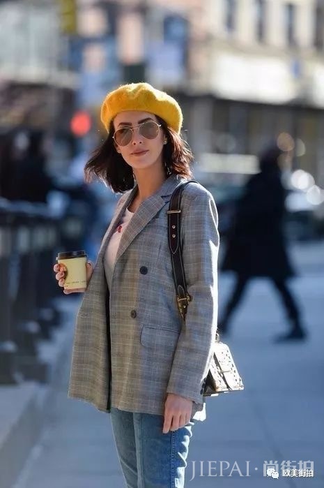 欧美街拍 秋冬穿黄色服装可以这样美！